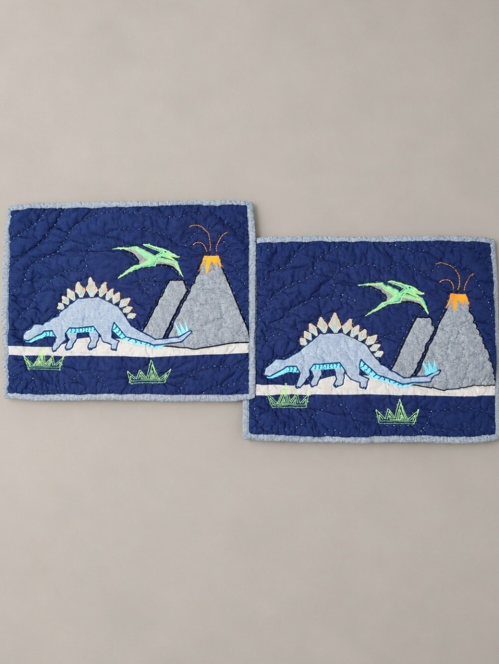 Pottery Barn Kids Warren Dinosaur Shams Set of 2 Standard 20x26 PBK